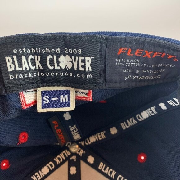 Black Clover x Rawlings Navy Blue Red Stretch Fitted Hat Mens S/M - Picture 6 of 6